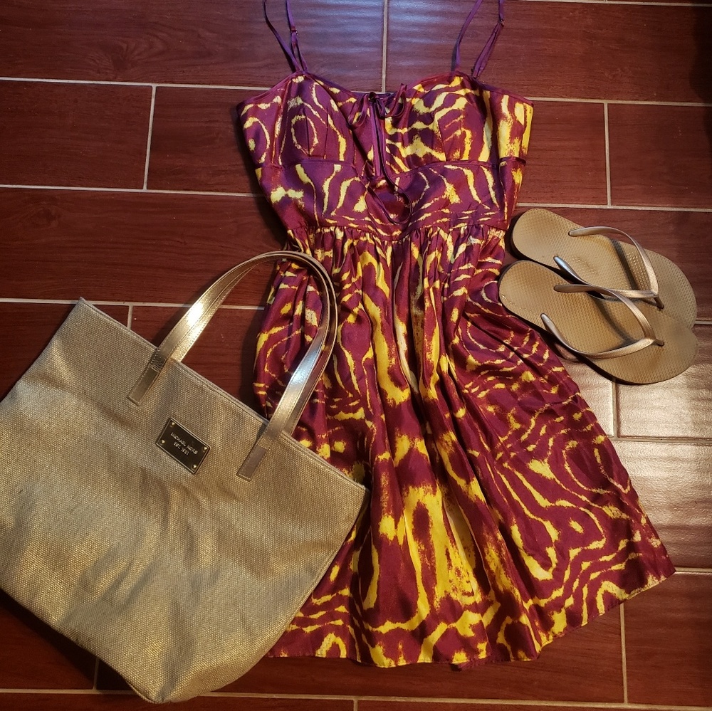 Andrew Marc Silk Strappy Dress